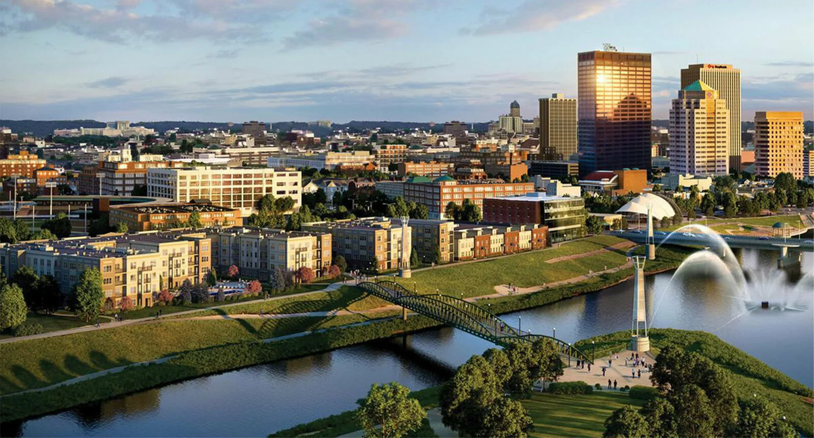 Aerial view of Dayton, Ohio