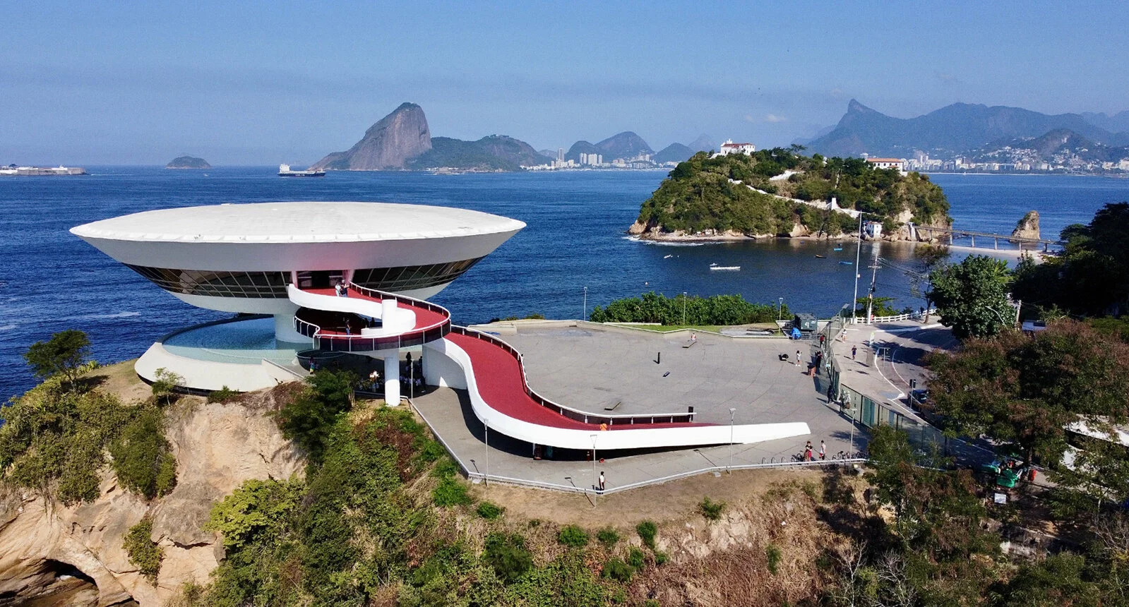 The Niteroi Contemporary Art Museum is with an amazing view of Rio